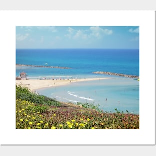 Israel, Netanya. Mediterranean Sea Beach Posters and Art